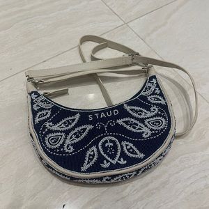 STAUD beaded paisley shoulder and crossbody handbag